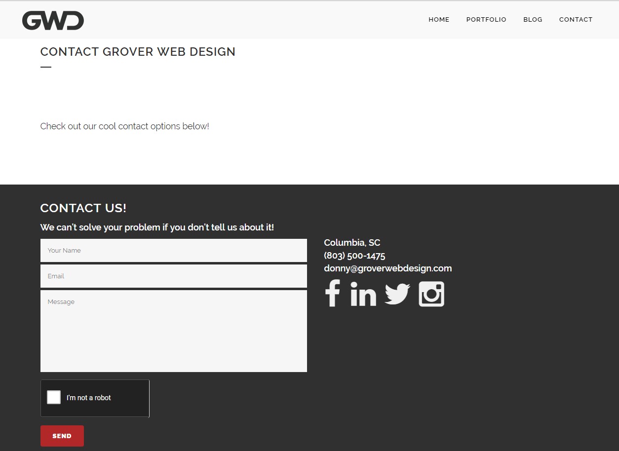 Grover Web Design Contact Us Grover Web Design