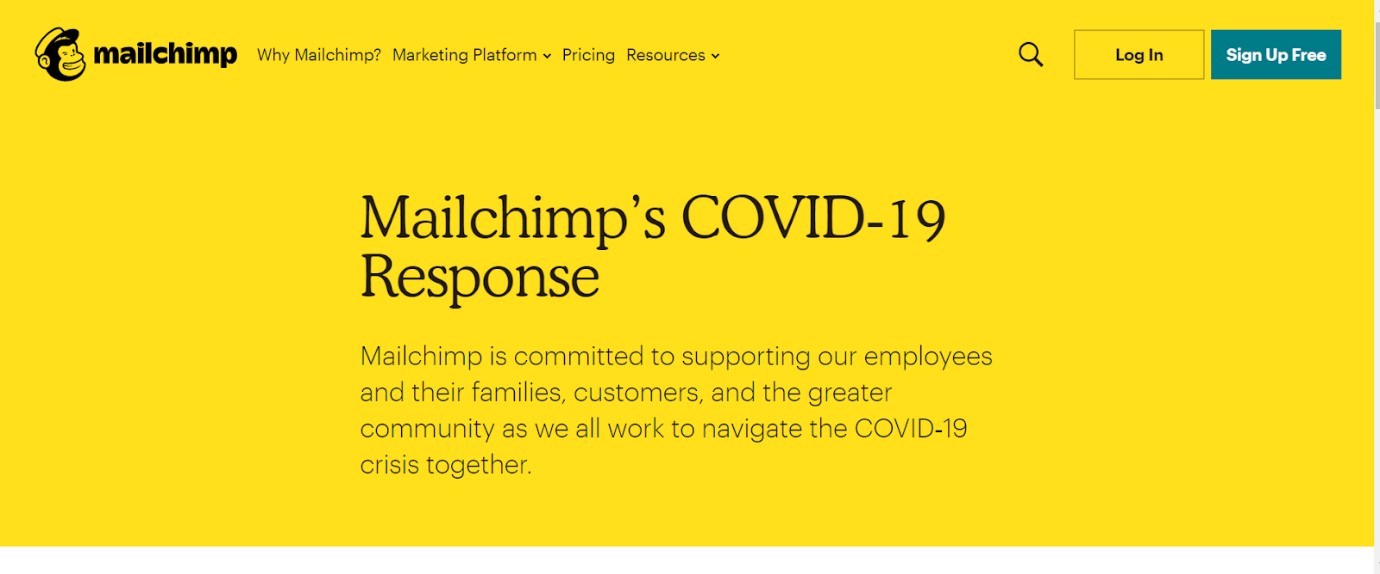 Mailchimp Covid-19