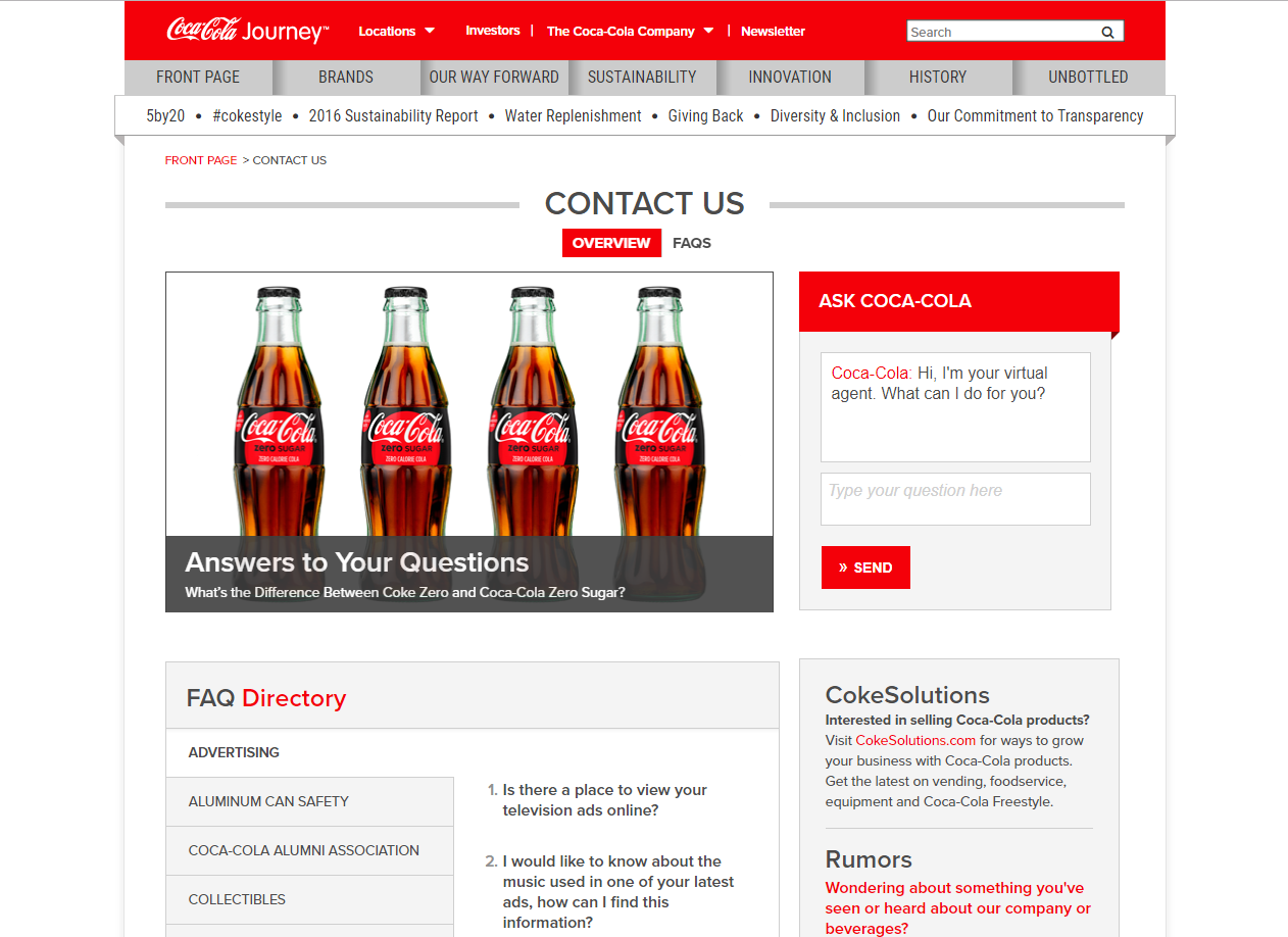 Coca-Cola - Contact Us Coca-Cola